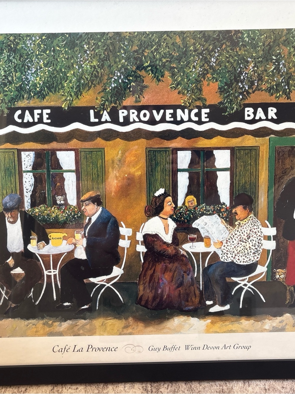 Café La Provence Framed Art Print - Colorful Bistro Scene